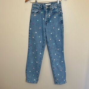 PacSun Floral Embroidered Dad Jean
